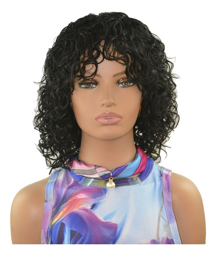 Perucas De Cabelo Humano Ondulado Perucas De Cor Preta 35cm