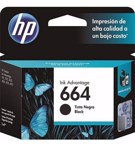 Cartucho Original Hp 664 Negro Para 2135 3635 4535 4675