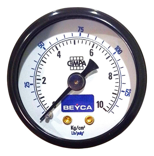 Manómetro 0-10 Kg/cm2 Beyca Mm40-35 (40mm)