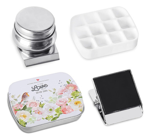 Mini Caja De Hojalata Portátil, Paleta De Acuarela Vacía, 12