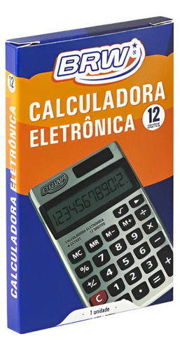 Calculadora Pequena Brw 12 Digitos Prata