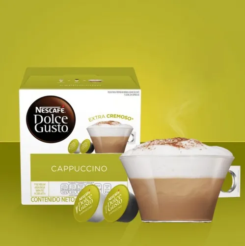 Dolce Gusto Nescafe Cápsulas de café, capuchino, 16 cápsulas (paquete de 3)