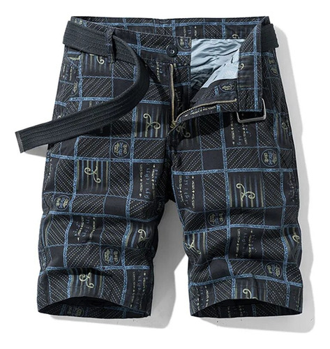 Pantalones Cortos De Playa A Cuadros Para Hombre, Camuflaje