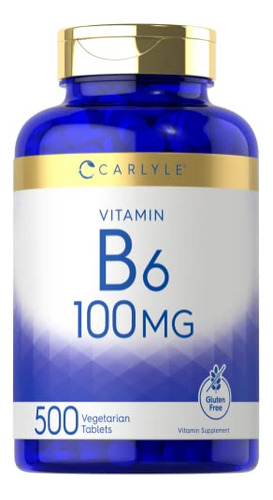 Suplemento De Vitamina B6 Carlyle 100 Mg 500 Comprimidos Veg