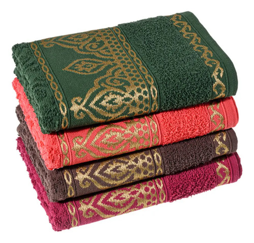 Kit 4 Toalha Rosto Algodão 330g/m2 Luxo Laune Haus Cores Sortidas