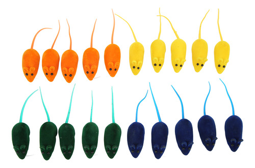 Juguete Squeak Mouse, 20 Unidades, Seguro, Interactivo, 4 Co