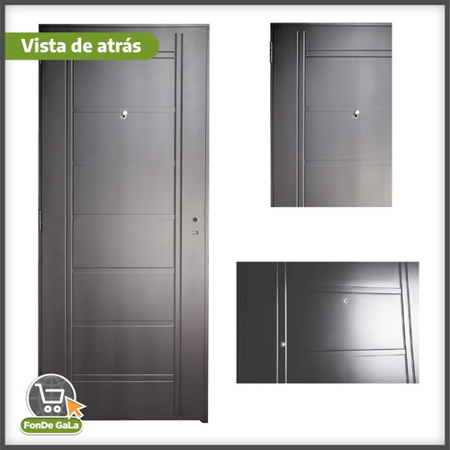 Imagen 5 de 10 de Puerta Inyectada Doble Chapa 80x2 Barral Aluminio Curvo 75cm