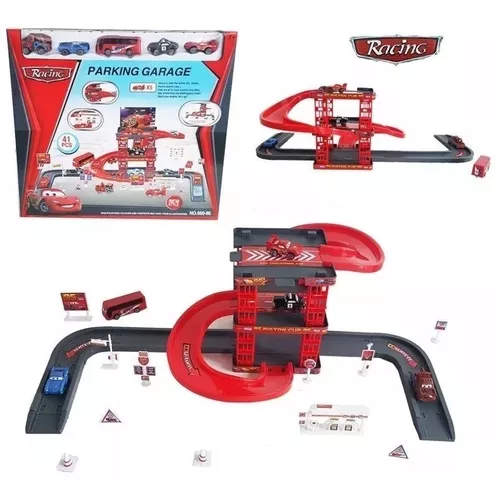 Pista Garagem 5 Carros Car + Kit 9 Carrinhos Patrulha Canina