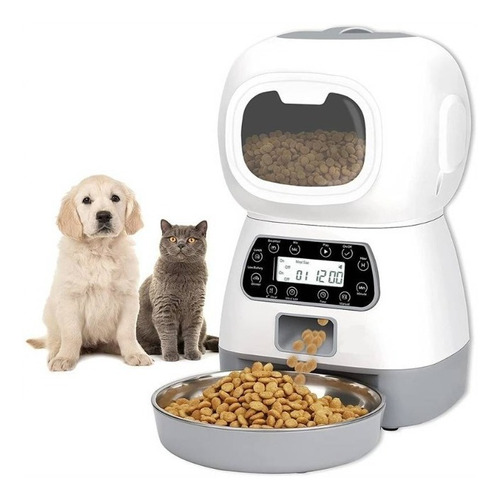 Imagen 1 de 6 de Dispensador Alimento Automático Perros Gatos Mascota Voces