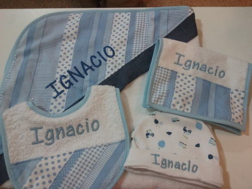 Toallon Personalizado Babero Y Babita