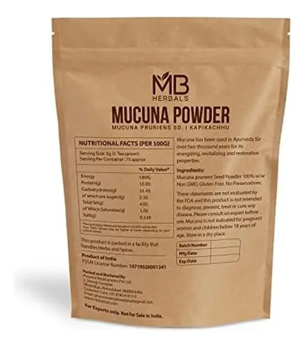 Mb Herbals Mucuna En Polvo 227 Gramos | Media Libra 8 Oz | P