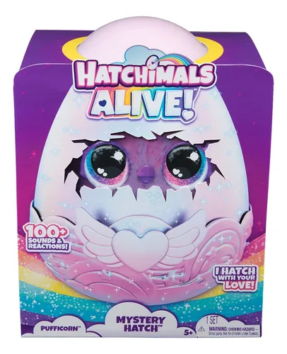 Hatchimals Alive Mystery Pufficorn Interactivo Luces Sonido