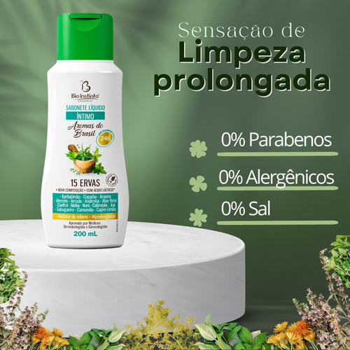 Sabonete-15 Ervas - Íntimo Feminino Reduz Odor+brinde
