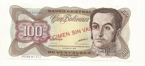 comprar Dificil Especimen 100 Bs.octubre 13-1998 G8 Unc