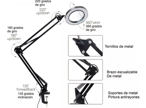 Lámpara Lupa Escualizable Negro