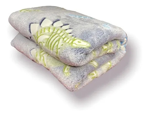 Manta Brilha No Escuro Soft Infantil Menina & Menino Dino