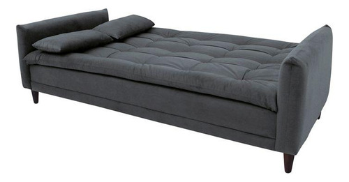 Sofá-cama Casal 3 Lugares Holly Suede Grafite