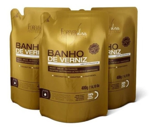 Kit 3 Refil Máscara Banho De Verniz Forever Liss Original