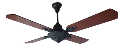 Ventilador De Techo Fundición Negro Cantidad De Aspas 4 Estructura Negro Microtexturado Aspas Cedro Diámetro 120 Cm Material De Las Aspas Madera