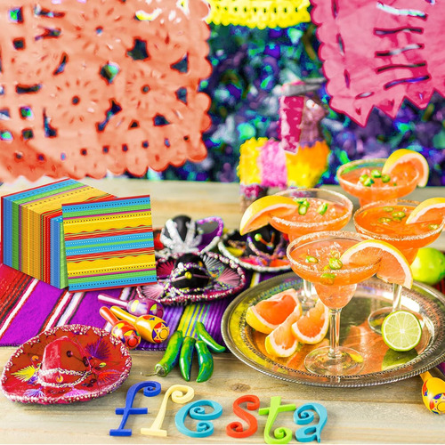 Coloridas Servilletas Mexicanas Desechables Para Fiestas