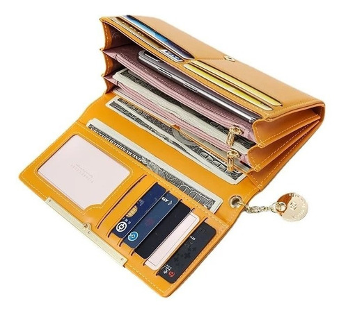 Billetera Porta Celular Dama Monedero Mujer Eco Cuero Pierre