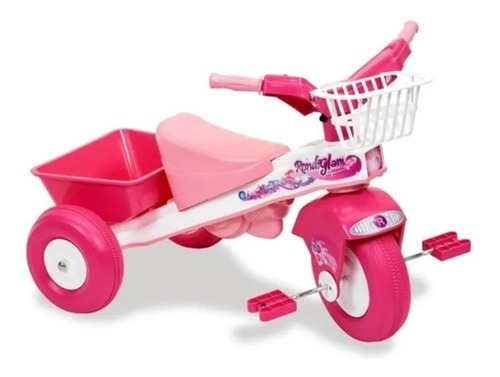 Triciclo Rondi Glam Rosa Infantil Canasto 