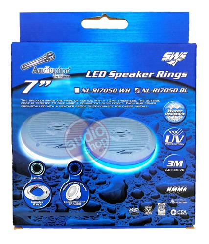 Aro Led Para Bocinas Azul Audiopipe Nl-ri7050bl Marino