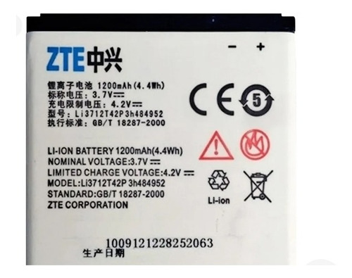 Bateria Pila Zte V795 Kiss Ii U880s2 V880s2 V793 1200mah 