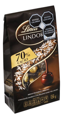 Trufas De Chocolate Lindt Lindor 70% Cacao Amargo Con Rellen