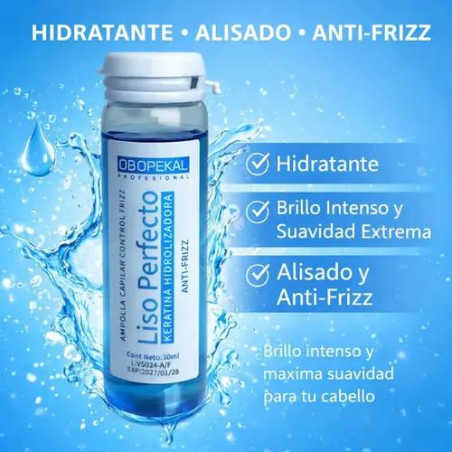 AMPOLLA OBOPEKAL ALISADO, HIDRATANTE, ANTIFRIZZ 30 ML