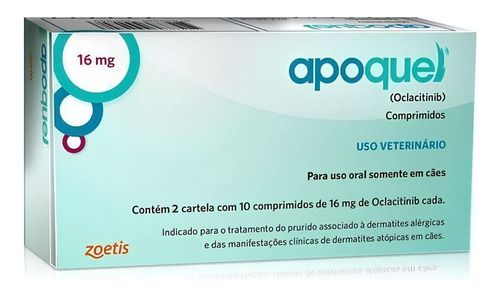 Apoquel Dermatológico Zoetis Para Cães 16mg (20 Comprimidos)