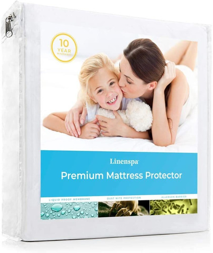 Protector Colchon Impermeable Hipoalergenico Linenspa Blanco