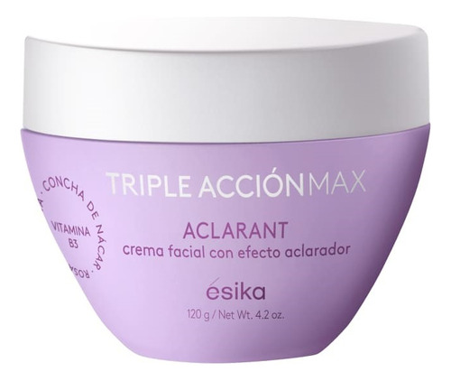 Crema Facial Aclarante Triple Acción Max, 120 G