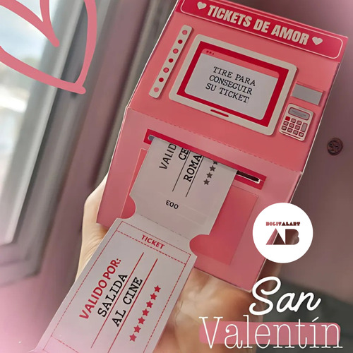 Kit Para Imprimir Maquina De Tickets Cupones De Amor Armar