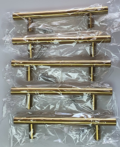 Imagen 3 de 8 de Tirador Manilla Madrid Dorado 96x150x12mm 10unid + Tornillo