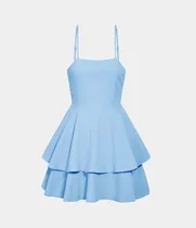 Comprar Vestido Celeste Con Volantes