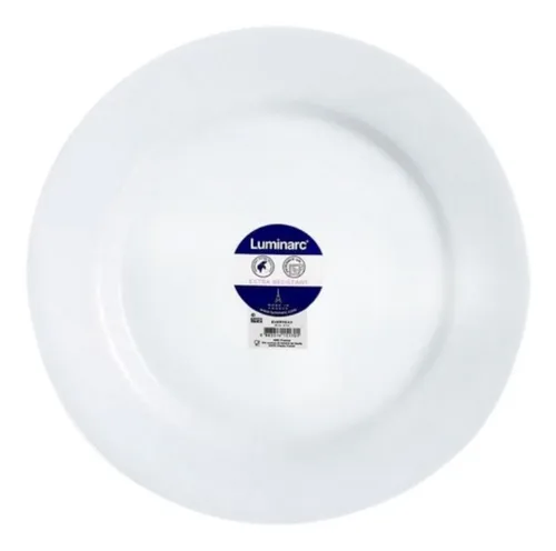 Plato de vidrio templado blanco outlet