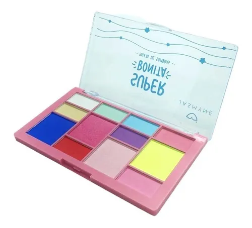 2 Paleta 12 Sombras Coloridas Kit Infantil Crianças Bonita