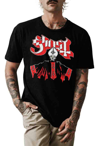 Polera Ghost - Papa Emeritus I + Nameless Ghouls - Negra