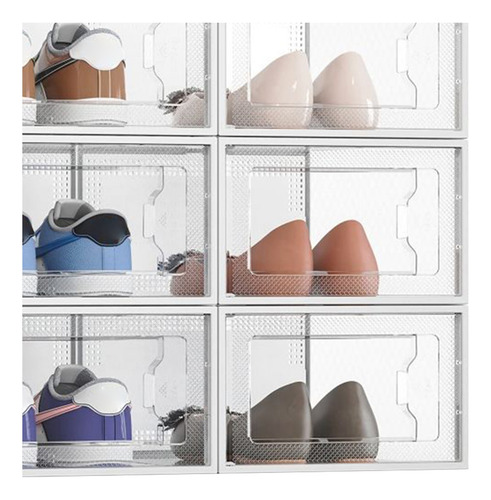 12 Pzs Zapatera Caja Apilable Plegable Organizador Multiusos