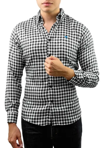 Camisa de cuadros blanco y negro hotsell