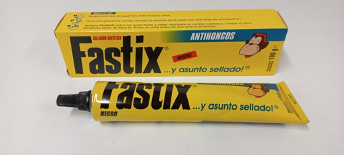 Imagen 3 de 8 de Sellador Sintetico Fastix Antihongos Negro De 100 Grs