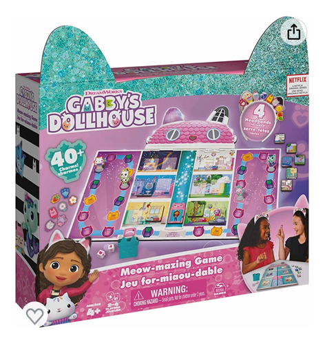 Gabby S Dollhouse, Juego De Mesa Con 4 Diademas De Gatito.