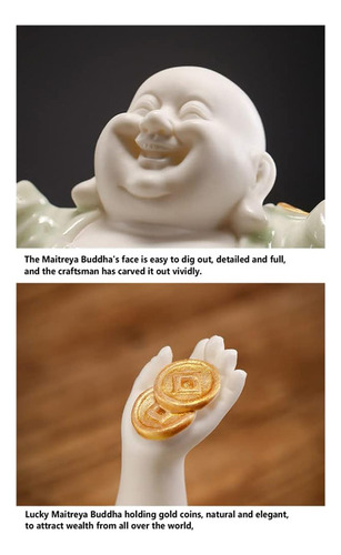Buda De La Abundanci Cerámica Maitreya Buda Sonriente 10cm
