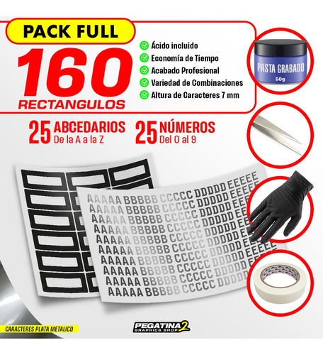  Pack Full Plantillas Grabado Patente Vidrio Pyme + Acido