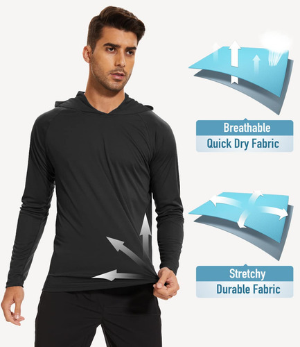 Magcomsen - Playera Deportiva Con Capucha Para Hombre, Upf 5