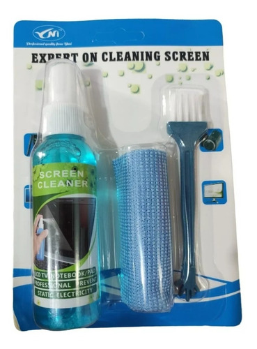 Imagen 3 de 3 de Kit Limpiador Pantallas Liquido Cepillo Monitores Lcd Led Tv