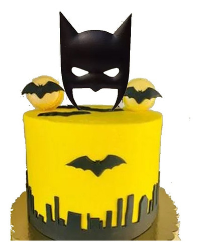 Adorno Torta Topper Cake Batman Mascara Señal Murcielago