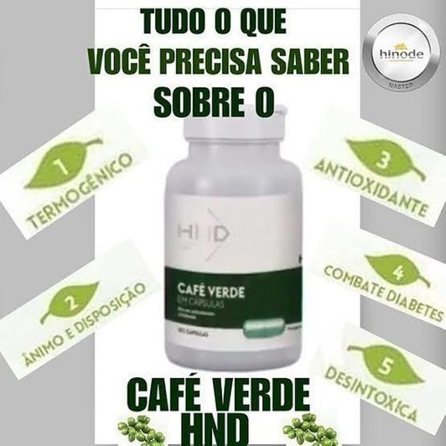 Imagem 4 de 9 de Café Verde Termogênico Hinode 120 Cápsulas 100% Original