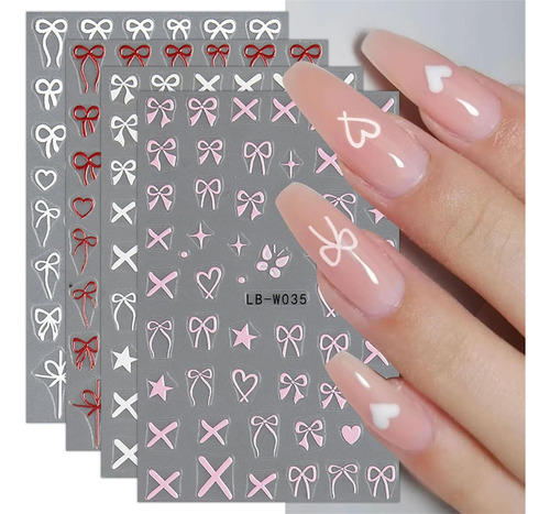 Adesivos De Arte De Unhas, Laços Adesivos, Decalques De Unha